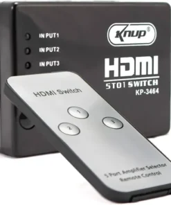 Switch HDMI 3 Entradas 1 Saída com Controle Remoto Infravermelho 4K Full HD para TV Box PS5 Xbox e Notebook