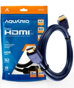 Cabo HDMI 4k 2.0 2 Metros 19 pinos ponta de ouro